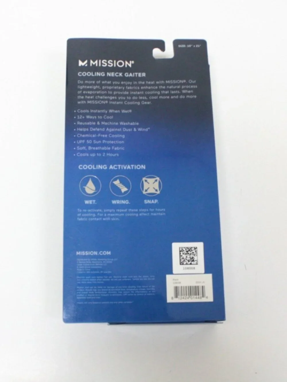 Mission Washable Cooling Neck Gaiter Black Multifunctional 10